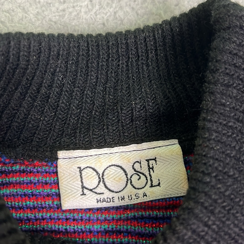 Vintage All Over Print Floral Knit Crewneck Sweater - Picture 2 of 3